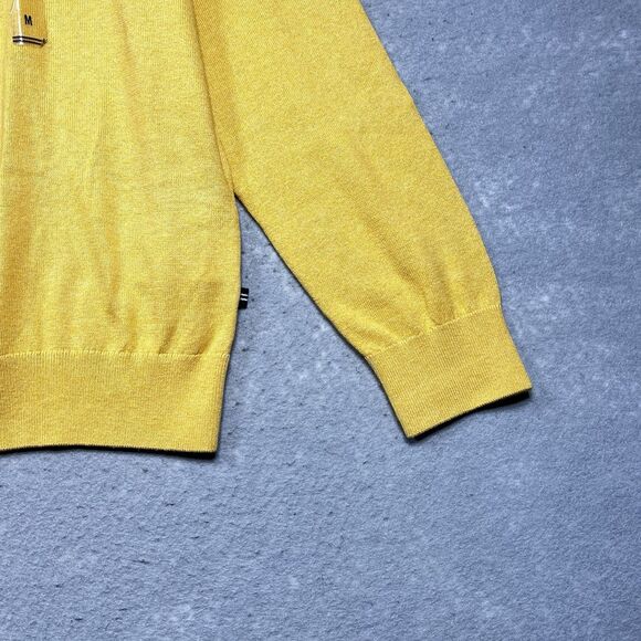 Nautica Sweater Mens Medium Yellow Lightweight Navtech Jersey V-Neck Sweater NWT - Picture 5 of 11